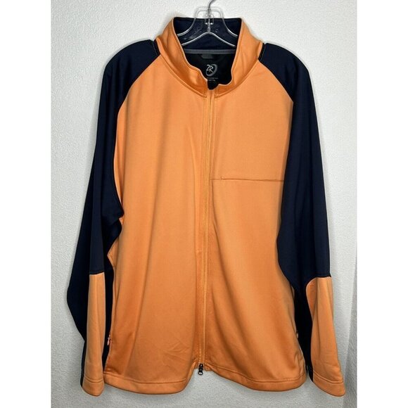 Zero Restriction Jacket Mens XXL 2XL Golf Tour Series Orange Navy Performance - Picture 1 of 13